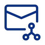 logo image of a email envelope with the share logo next to it