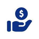 logo image of an upturned hand with a dollar bill sign encased in a circle