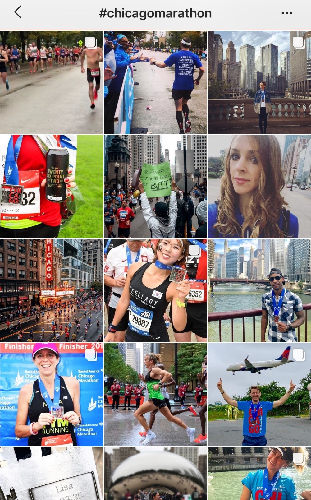 collection of photos from chicago marathon