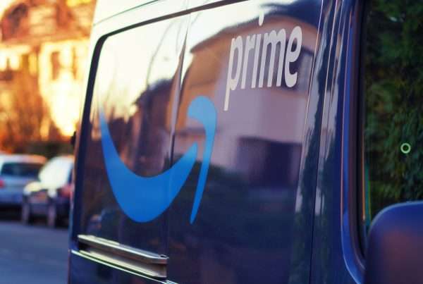 Amazon Prime truck with logo on the side